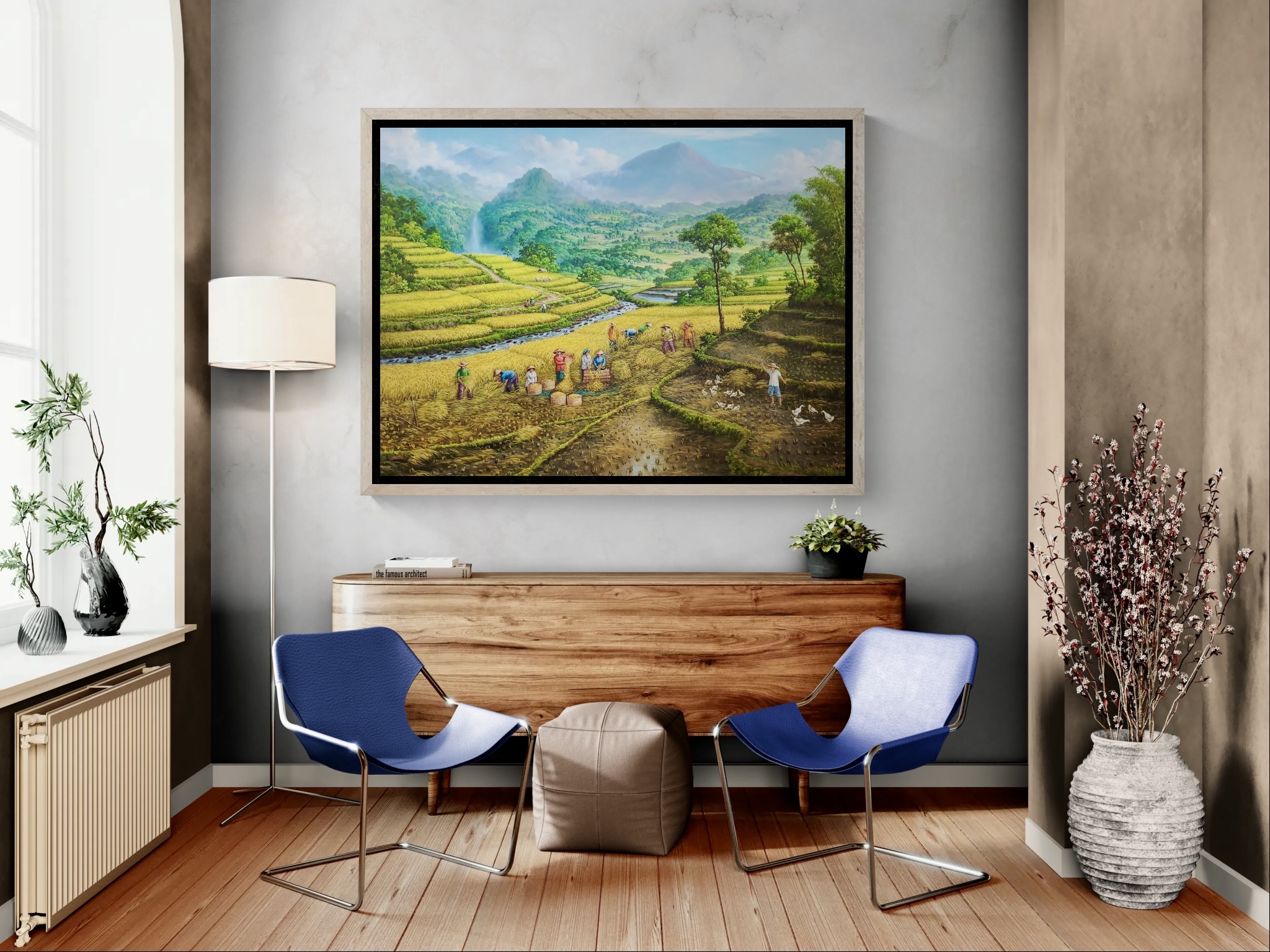 The Beauty of a Waterfall with Captivating Rice Fields. image 2